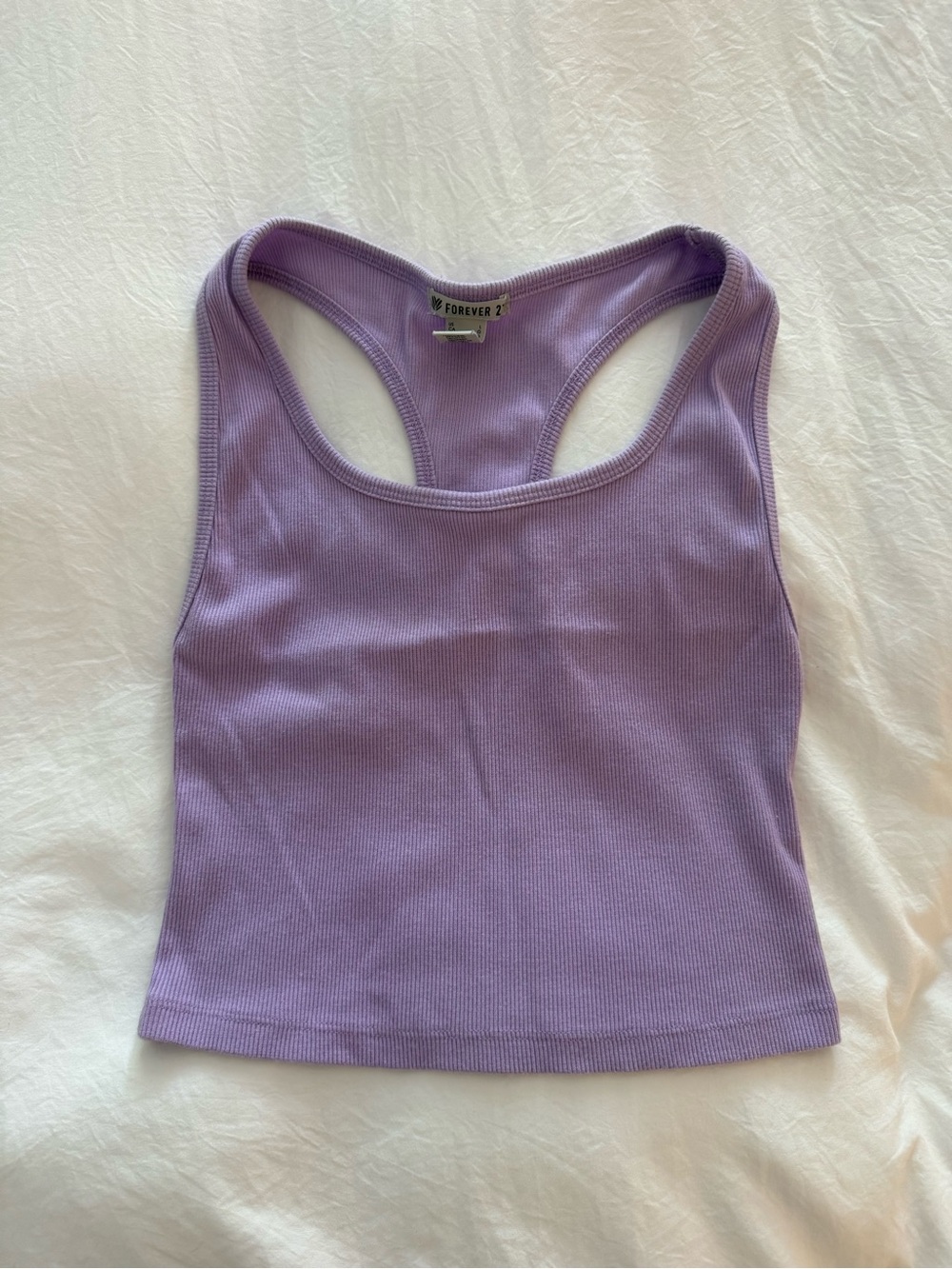 Forever 21 Lilac Ribbed Racerback Tank